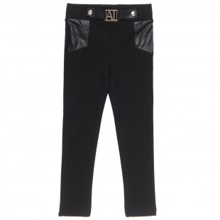 Leggings with leather effect details (6-16 years)