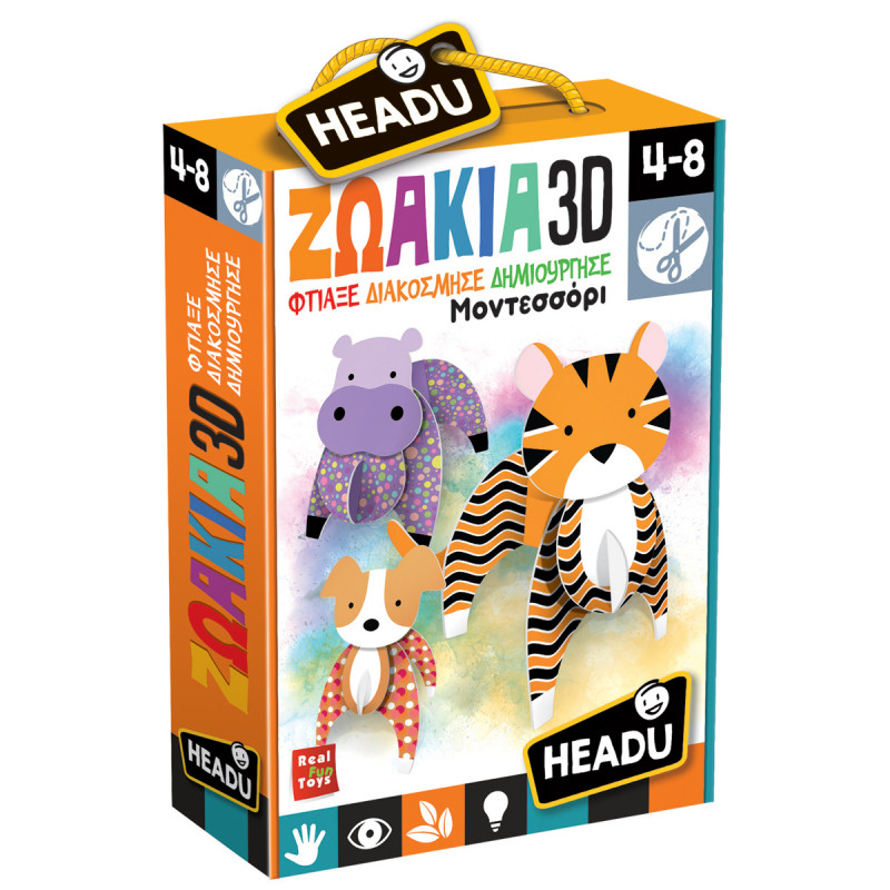 Toy HEADU learning - 10 animals for assembly Animals 3D (4-8 years)