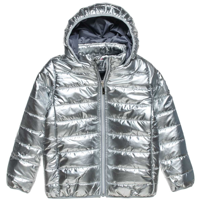 Jacket slightly puffy quilting silver matt (6-16 years)