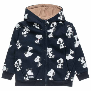 Zip hoodie cotton fleece blend Snoopy (12 months-8 years)