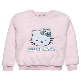 Long sleeve top Hello Kitty with eco fur (18 months-8 years)