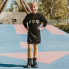 Dress cotton fleece blend with embroidery and pearls (6-14 years)