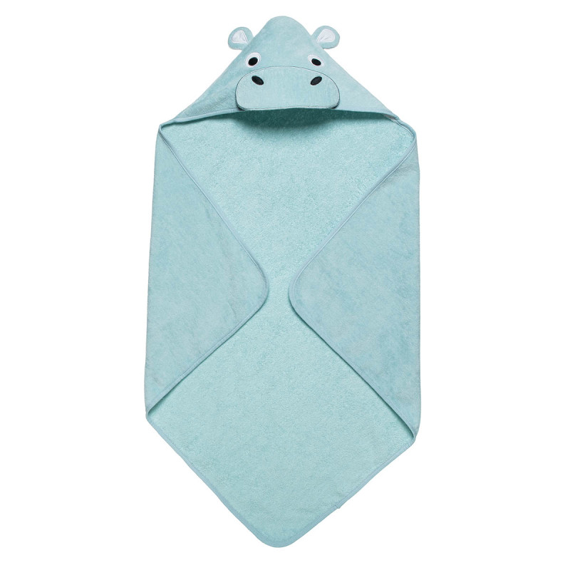 Hooded towel 100% cotton hippo (75x75cm)