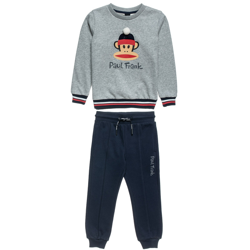 Tracksuit cotton fleece blend Paul Frank with embossed elements and pom pon (12 months-5 years)