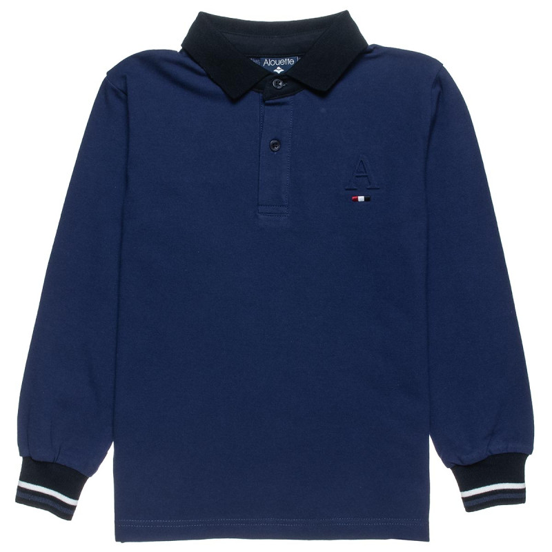 Long sleeve top polo with embossed detail (6-16 years)