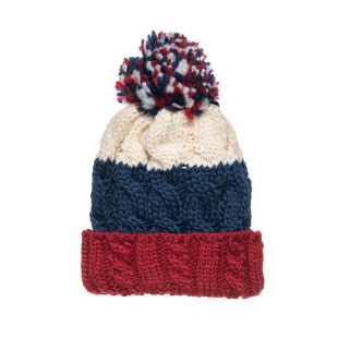 Beanie with thick knitting and pom pon one size (8-16 years)