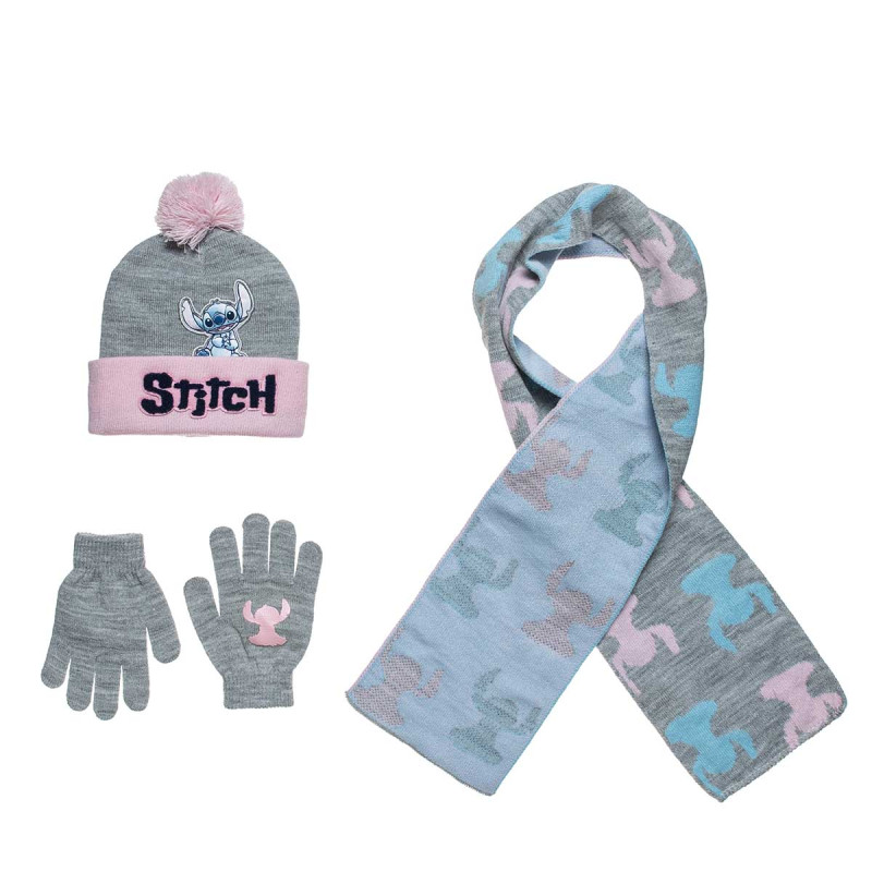 Set beanie-scarf-gloves Disney Stitch one size (3-10 years)