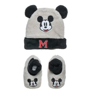 Set beanie with crib slippers Disney Mickey Mouse (0-12 months)