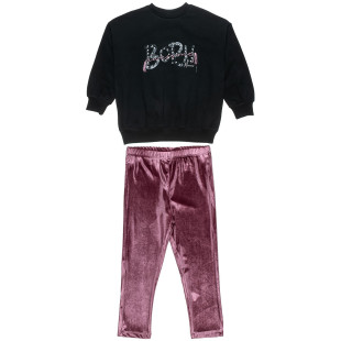 Set Moovers with pearls and velour leggings (6-14 years)