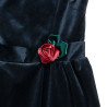 Dress velour with embossed flower (6-14 years)