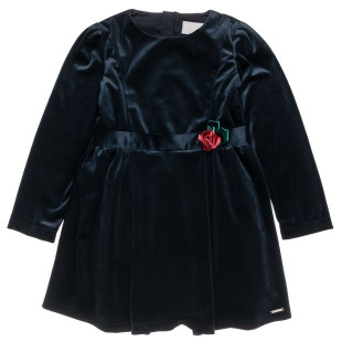 Dress velour with embossed flower (6-14 years)