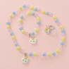 Set Set Bracelet, Necklace with Ring Pastel Unicorn 3pcs Nice Precious