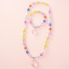 Set Set Bracelet with Necklace Colorful Hearts 2pcs Nice Precious