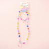 Set Set Bracelet with Necklace Colorful Hearts 2pcs Nice Precious