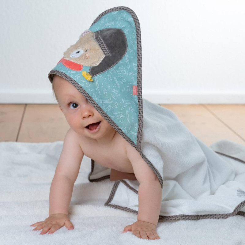 Hooded Towel Fehn bear 80x80cm (0+ months)