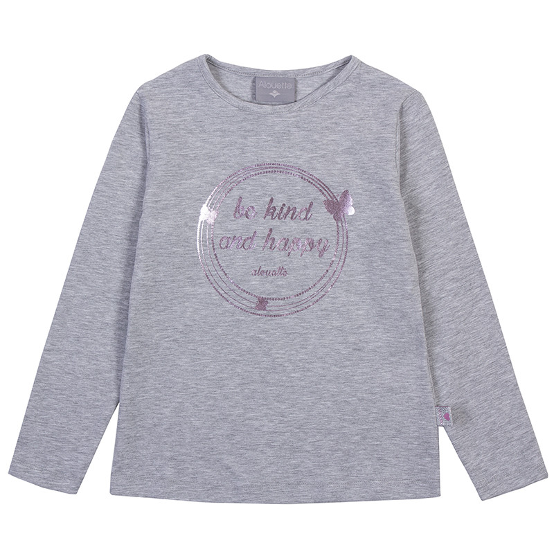 Long sleeve top with shiny print (6-16 years)