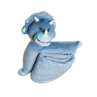 Blanket Tender Comforts velour 90x75cm and plush pillow dinosaur