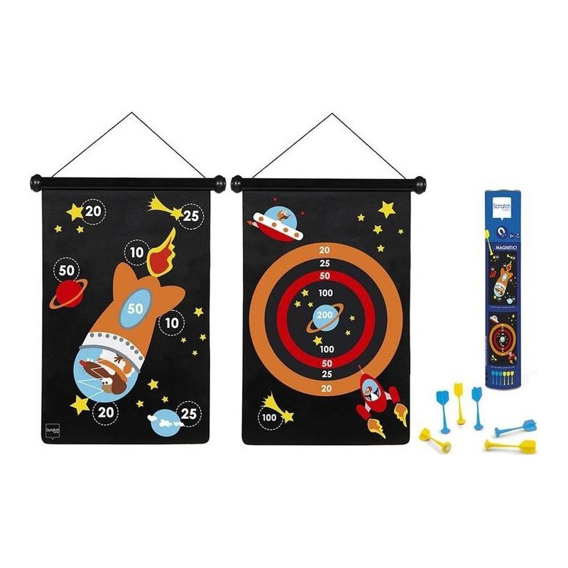 2-Sided Magnetic Scratch Target with 6 Darts-Astronaut (5+ years)