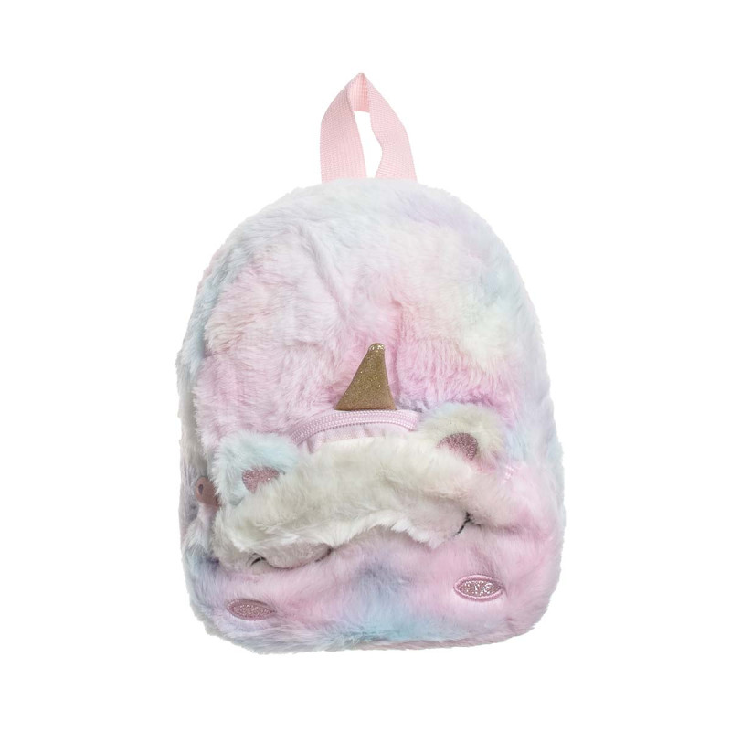 Backpack unicorn with fluffy texture and glitter