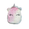 Crossbody unicorn bag with fluffy texture and glitter