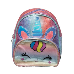 Backpack unicorn iridescent pink-blue