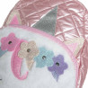 Backpack unicorn quilted with glitter and eco fur