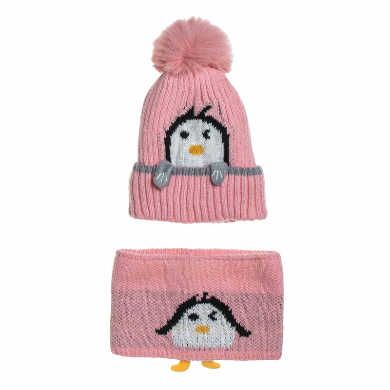 Set beanie-scarf with inner lining one size (1-6 years)