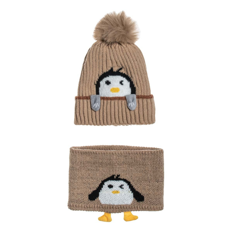 Set beanie-scarf with inner lining one size (1-6 years)