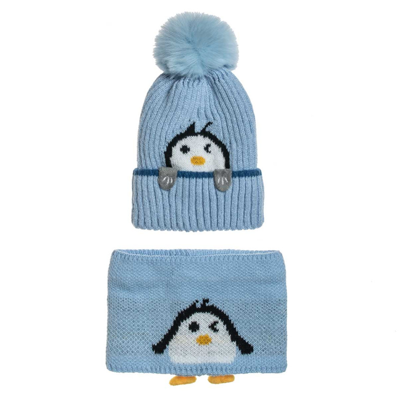 Set beanie-scarf with inner lining one size (1-6 years)