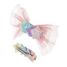 Hair clip stars with glitter and tulle