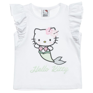 Top Hello Kitty with embossed glitter letters (12 months-5 years)