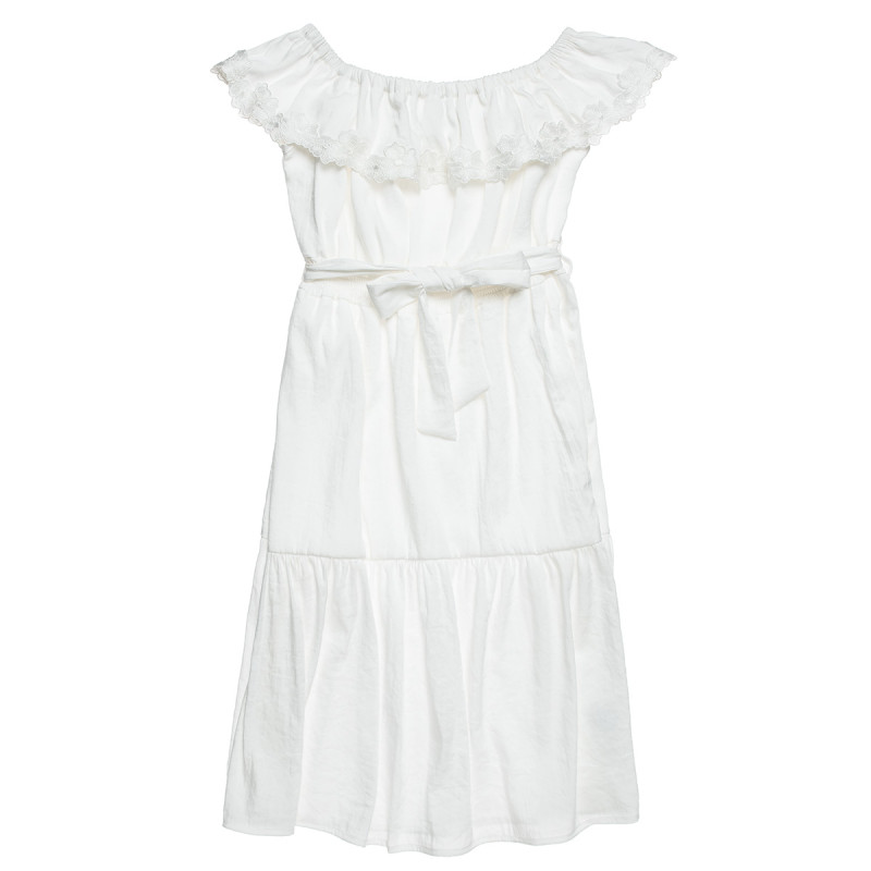 Dress with embroidery and belt (6-14 years)