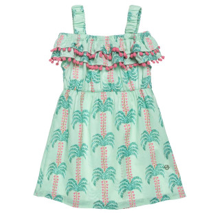 Dress with ruffles and pom pon (12 months-5 years)