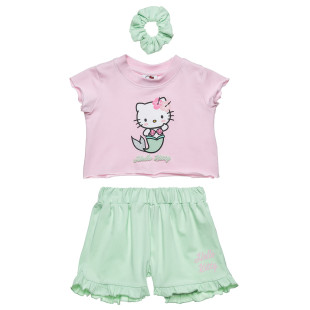 Σετ Hello Kitty cropped top και scrunchie (12 μηνών-5 ετών)