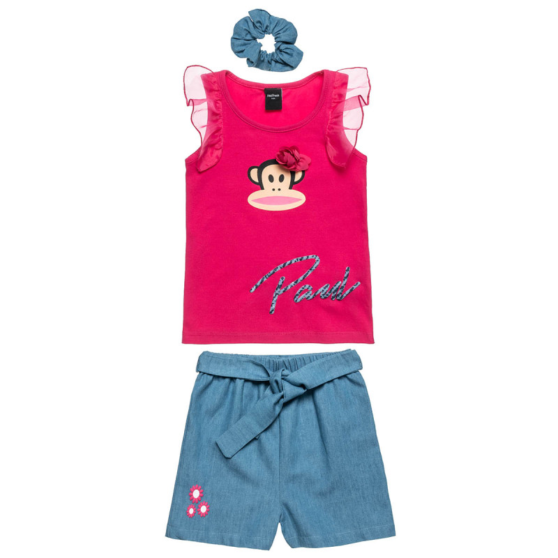 Set Paul Frank with embossed elements and scrunchie (18 months-5 years)