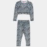 Set Gym Tonic crop top and leggings with zebra print design (6-16 years)