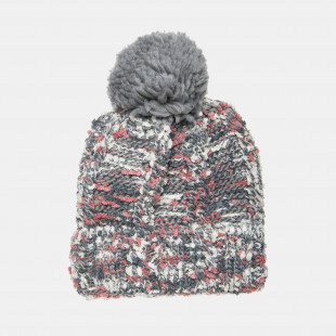 Beanie with thick knitting and pom pon one size (6-16 years)