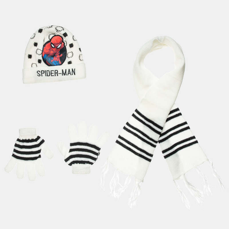 Set beanie-scarf-gloves Spiderman one size (1-5 years)