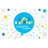 Greeting Card-Happy Birthday blue