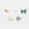 Hair clip 5-pieces with glitter and strass