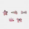Hair clip 5-pieces with glitter and strass