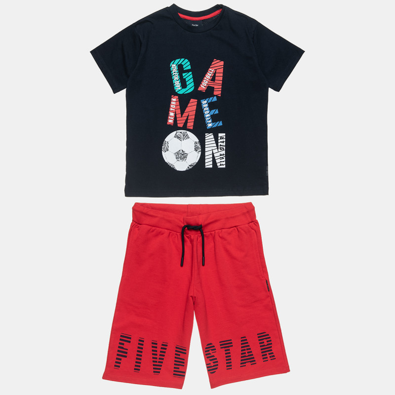 Set Five Star t-shirt with print and shorts (6-16 years)