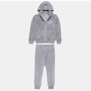 Tracksuit velour zip hoodie with strass (6-16 years)