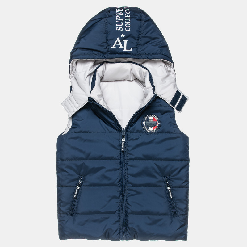 Double sided vest jacket water resistant with removable hood (6-16 years)