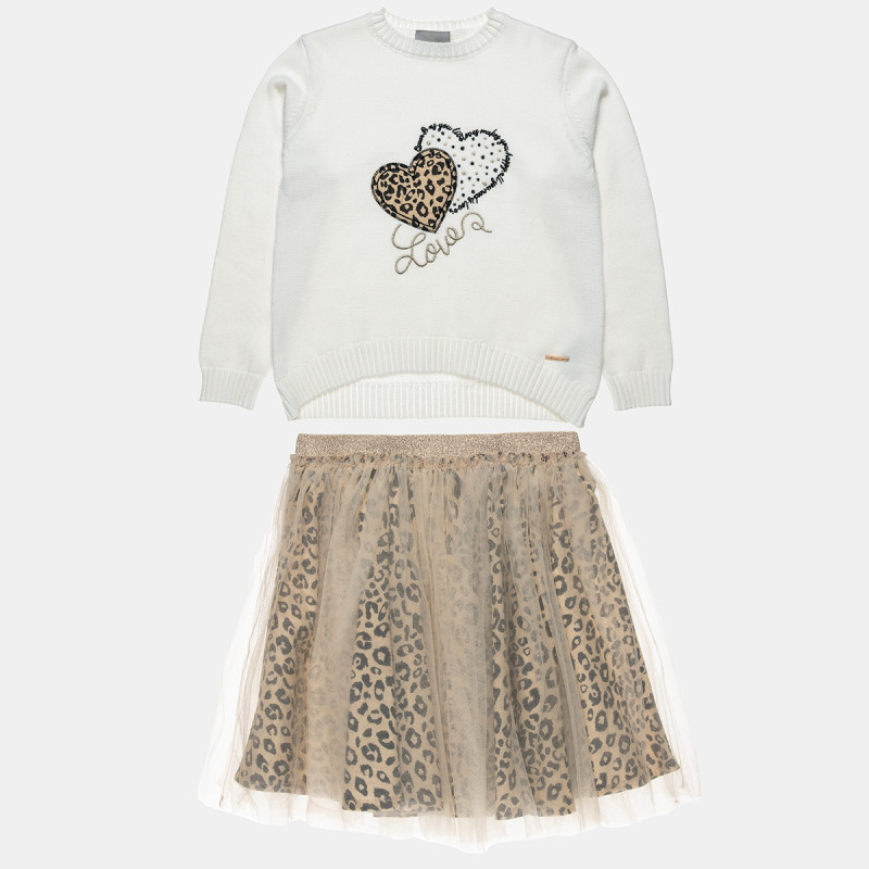 Set sweater with leopard skirt (12 months-5 years)